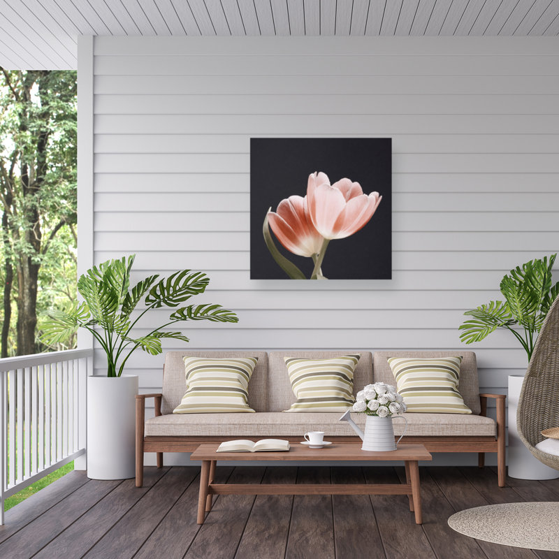 Doux rose gris sur fond en toile, H 14 po x l 14 po