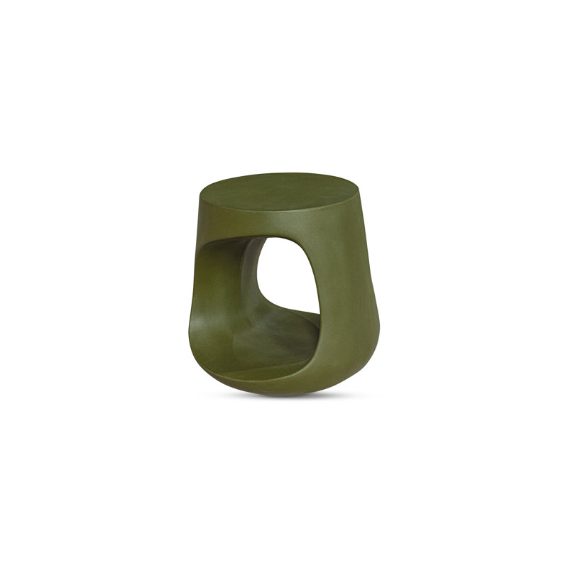 Trae Concrete Outdoor Bar Stool, Green
