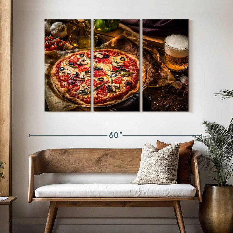 Bière et pizza Yarlin, H 32 po x l 50 po