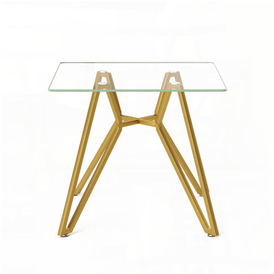 35.4'' Square Tempered Glass Dining Table for 2-4