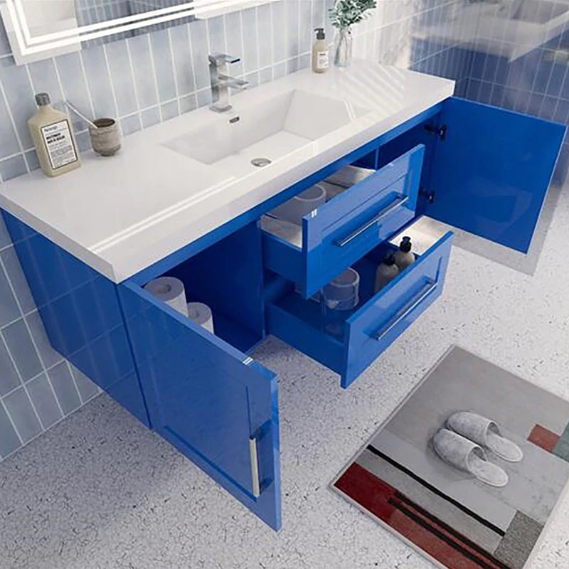 Ensemble de meuble-lavabo simple 60 po, Bleu nuit