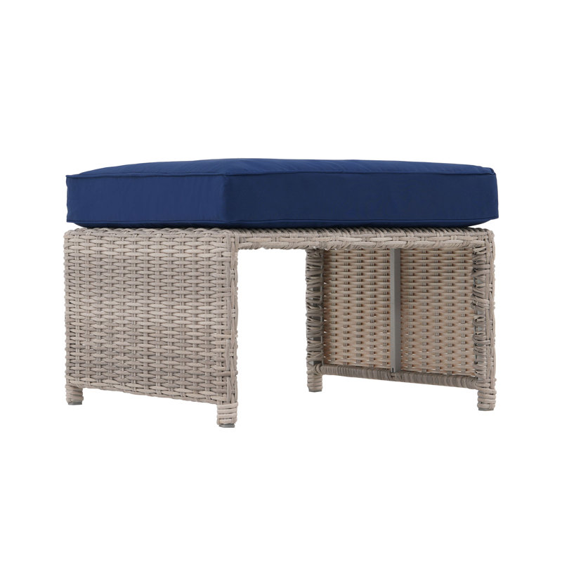Ensemble de conversation modulaire en rotin avec coussins 5 pièces Morland, Gris foncé