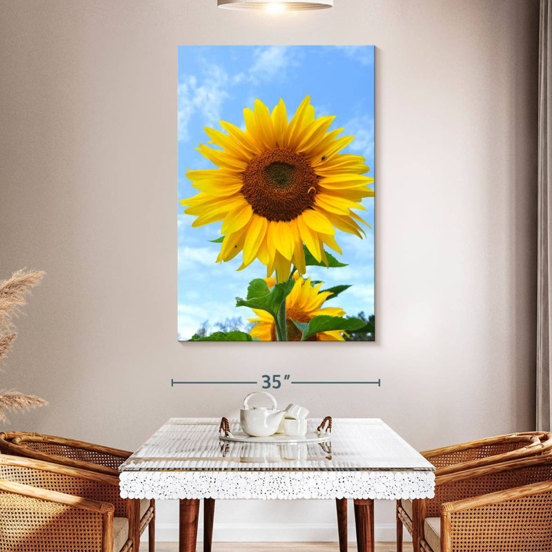 Harnek tournesol en fleurs, H 51 po x l 34 po