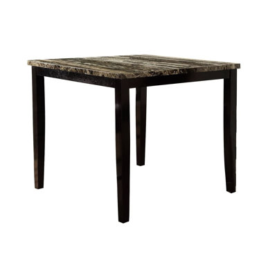 Faux Marble Top Dining Table In Dark Brown For Area With Birch Contemporary Kitchen &