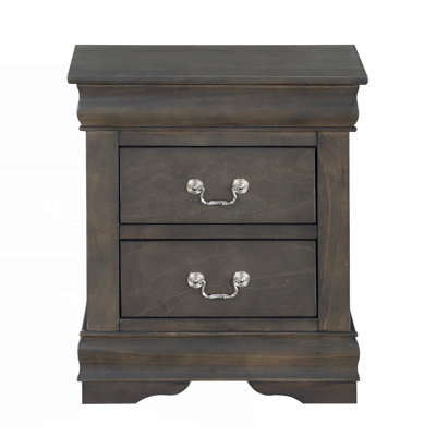 1Pc Traditional Classic 2-Drawers Nightstand, Bed Side Table