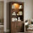 78.75''H 4-Tier Display Shelf, With LED Ceiling Warm Light, Freestanding Farmhouse Bookcases With Storage & Doors