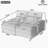 Loveseat Sofa With Four USB Ports And Two Cup Holders, Sectional Convertible Sofa With Storage Space And Two Movable Ottomans-1907080606