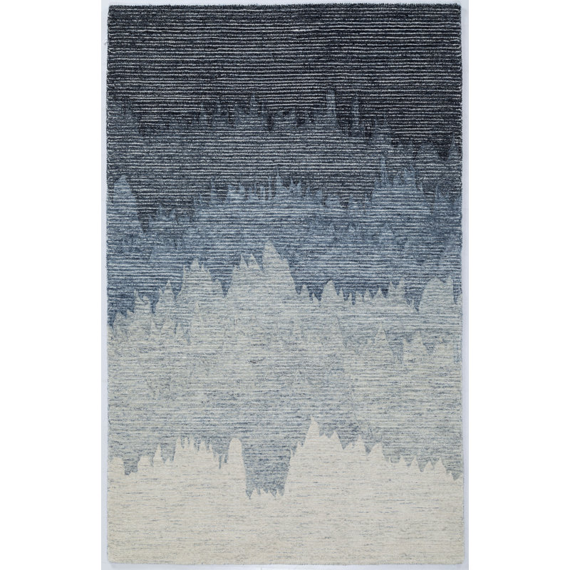 Surf Hand Tufted Area Rug in Blue, Rectangle 5' x 8'
