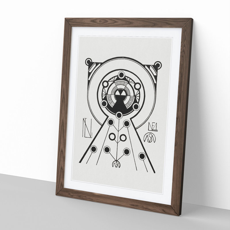 Ornaments Vol.3 by Samuel De Mesquita - Picture Frame Painting, 36cm H x 27cm W x 2cm D, Walnut Framed