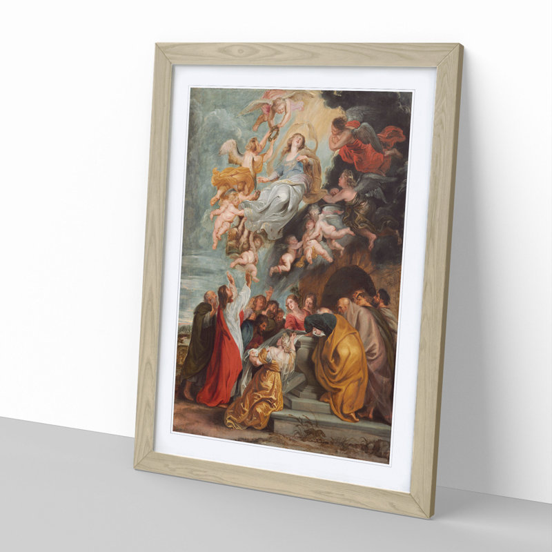 The Assumption of the Virgin by Peter Paul Rubens - Picture Frame Painting, Oak, 65cm H x 48cm W x 2cm D