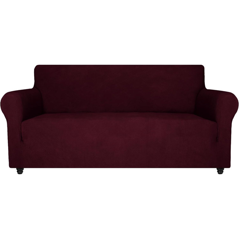 Housse de canapé super extensible (71 po à 91 po), housses de canapé à rayures avec fond élastique les plus récentes, tissu spandex confortable et durable (canapé)