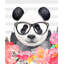 Panda avec lunettes - reproduction encadrée mat pour décoration de chambre à coucher-1136891973-1136891972