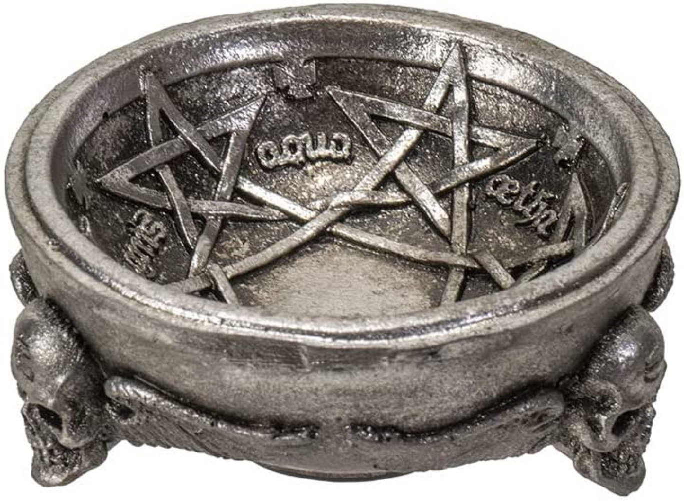 Trinx Gothic Winged Skulls Pentagramatron Supernatural Magical Talismans Vintage Design Trinket Dish Figurine Pentagram Wicca... 