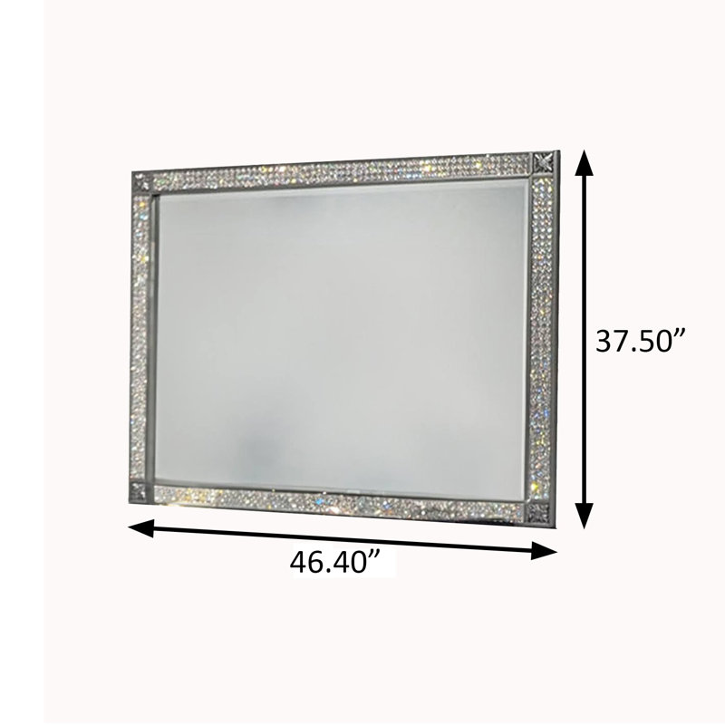 Miroir Glam 46,4 ", gris