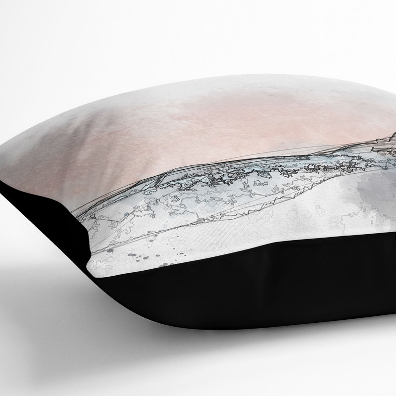 Sunrise Behind Grand Teton Cushion with Filling, 40cm H x 40cm W x 15cm D, Black