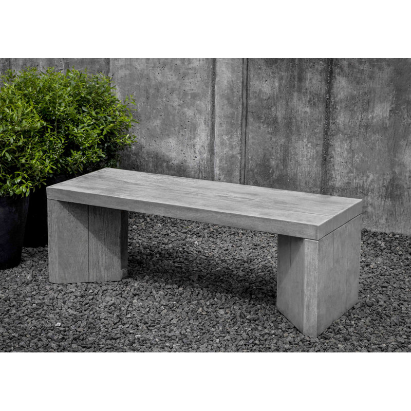 Banc De Jardin En Pierre Coulée Chênes Brut, Travertin