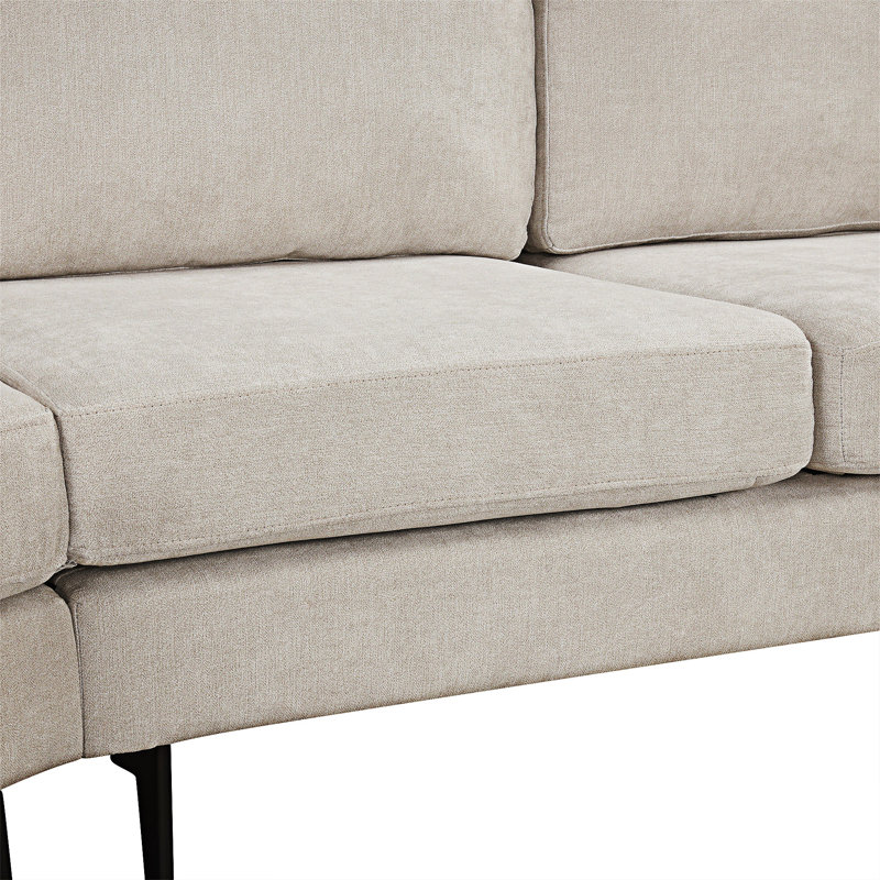 Canapé rembourré avec deux coussins imprimés, Beige