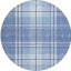 Tapis rond lavable à carreaux bleu et ivoire 8 pi