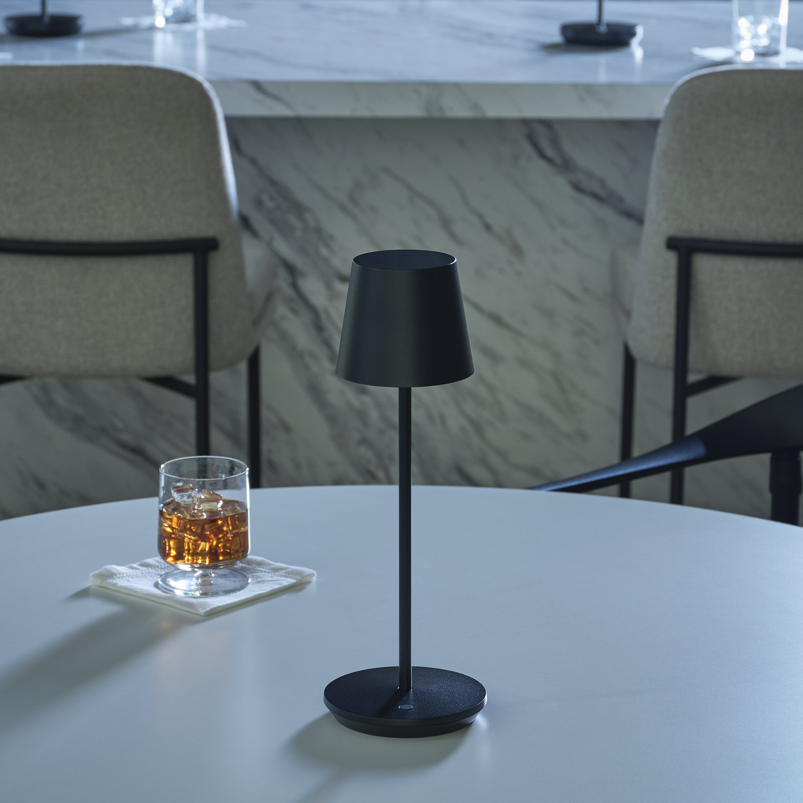 Visual Comfort Nevis Table Lamp, Black
