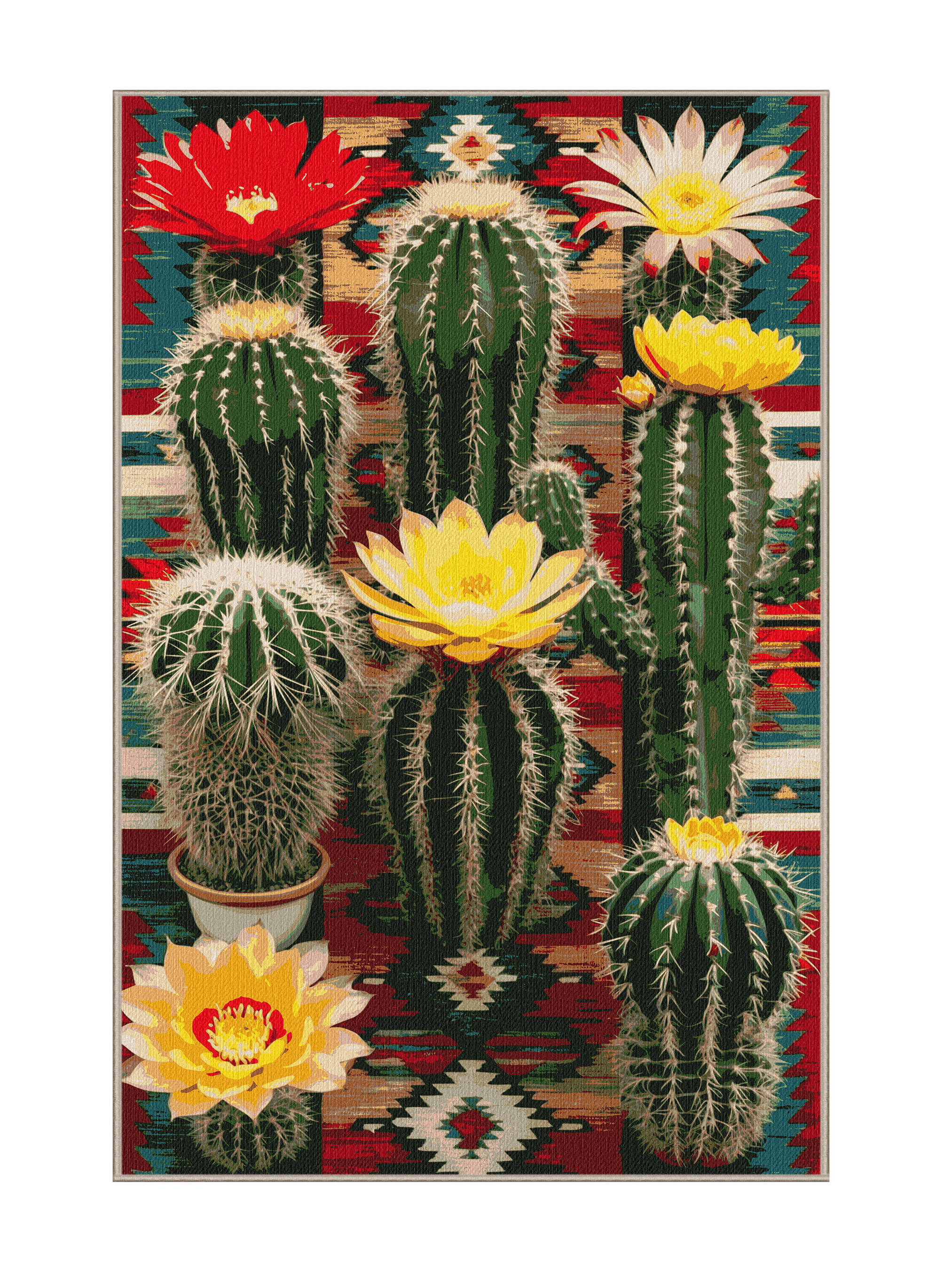 Dakota Fields Washable Cactus Garden Southwestern Area Rug - Wayfair Canada