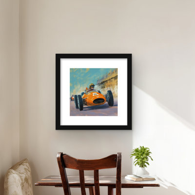 Overtaking - Framed Matted Print for Transportation Decor