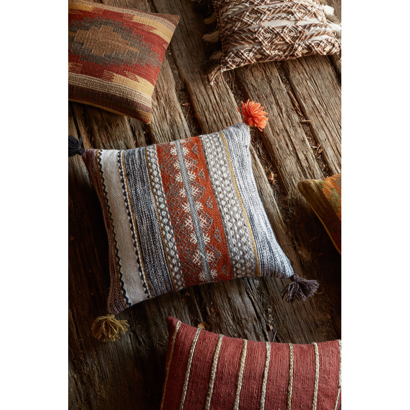 Hintz Throw Pillow, Rust/Steel