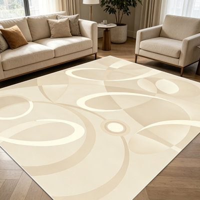 1pièces de tapis à boucles géométriques minimalistes beiges et minimalistes pour le salon, doux et confortables, convenant à toutes les saisons, faciles à entretenir, lavables à la machine, tapis de ferme sous la table convenant à la salle à manger, la chambre à coucher, le bureau à domicile,