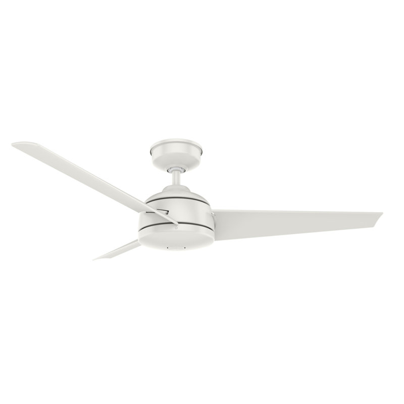 Ventilateur de plafond d'extérieur standard à 3 pales de 52 po avec contrôle mural Trimaran, Blanc