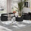 Ensemble de salle à manger rectangulaire à piédestal avec chaise tissée-919123660-919123659-919123655