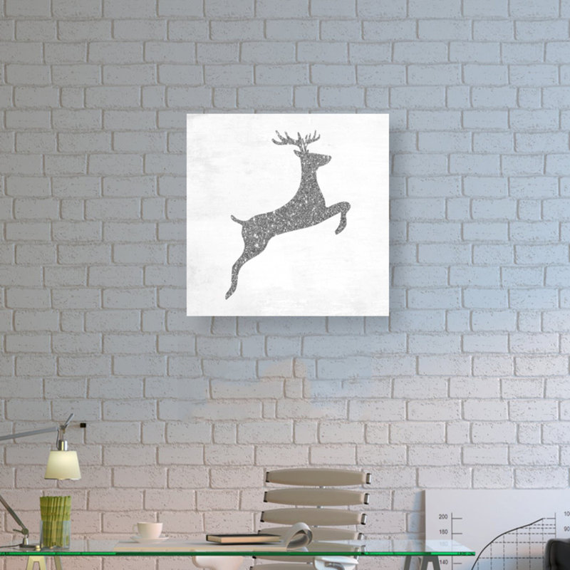 « Reindeer Silver », reproduction d'impression sur toile, H 40 po x l 40 po x P 1,5 po