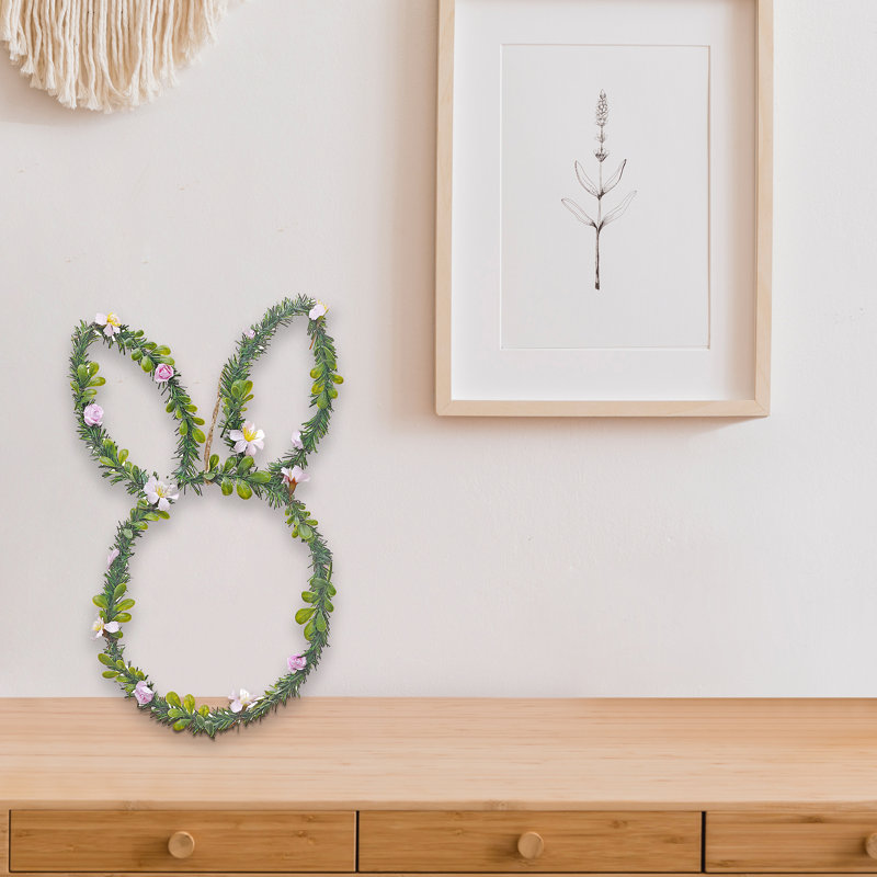 Décoration murale feuilles de lapin et fleurs