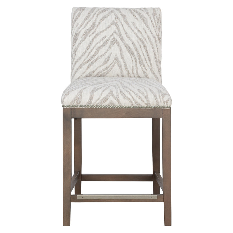 Nova Upholstered Counter Stool with Solid Wood Frame, Bar Stool (29.75" Seat Height), Walnut, Sage (8789 30)