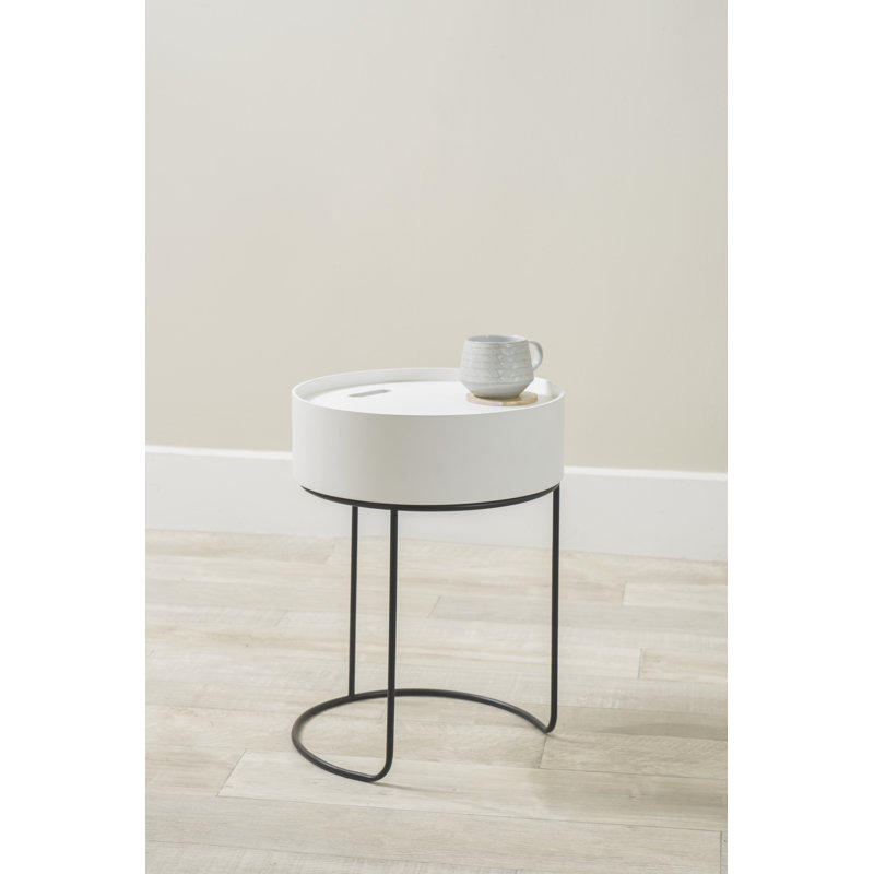 Hugo Frame End Table, White
