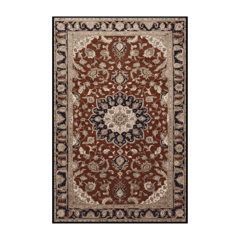 Machine Washable Persian Black Area Rug, Runner 2' x 4'