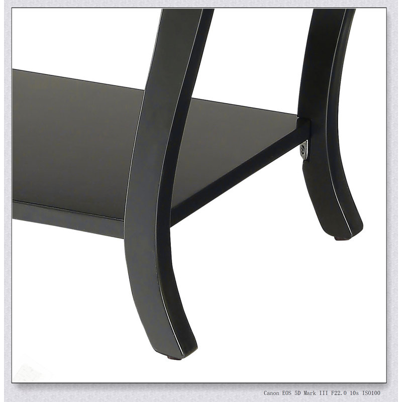 Table de bout élégante à 2 tablettes avec rangement ouvert, pour organiser et rehausser tout espace de vie, Noir