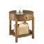 Table de bout ronde en bois avec tiroir et étagère ouverte Wexford-404266742