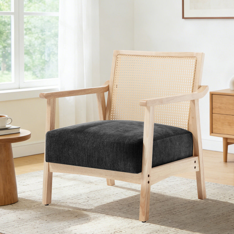 Chaise d'appoint rembourrée 28 po pour salon, Noir