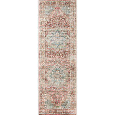 Tapis terre cuite / turquoise Jujhar