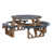 Navy Blue Top/Antique Mahogany Base