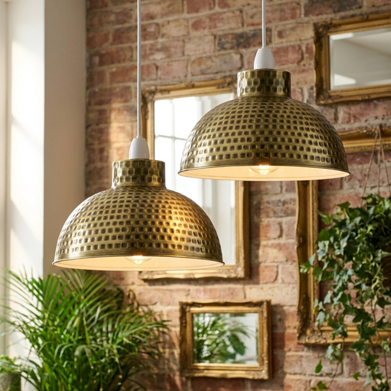 Atreal 16.5cm H Metal Bowl Pendant Shade ( Screw On ), Green Brass