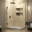 Cabine de douche rectangulaire pivotante sans cadre avec panneau fixe l 40,5 po x P 34,375 po x H 72 po Unidoor Plus-1317175934