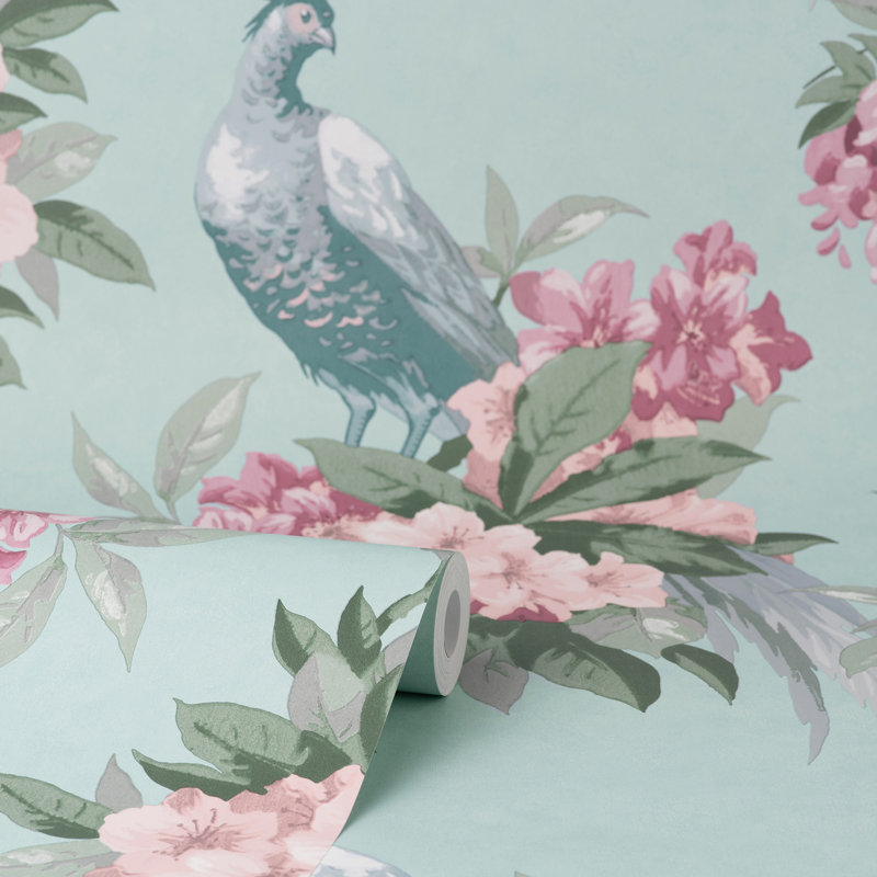Rouleau de papier peint L 33 pi x l 20,5 po Alondra Pheasant, Bleu