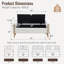 Banc de rangement pour chambre à coucher l 51 po avec pieds brossés en bois massif rétro-1051925943-1051925947