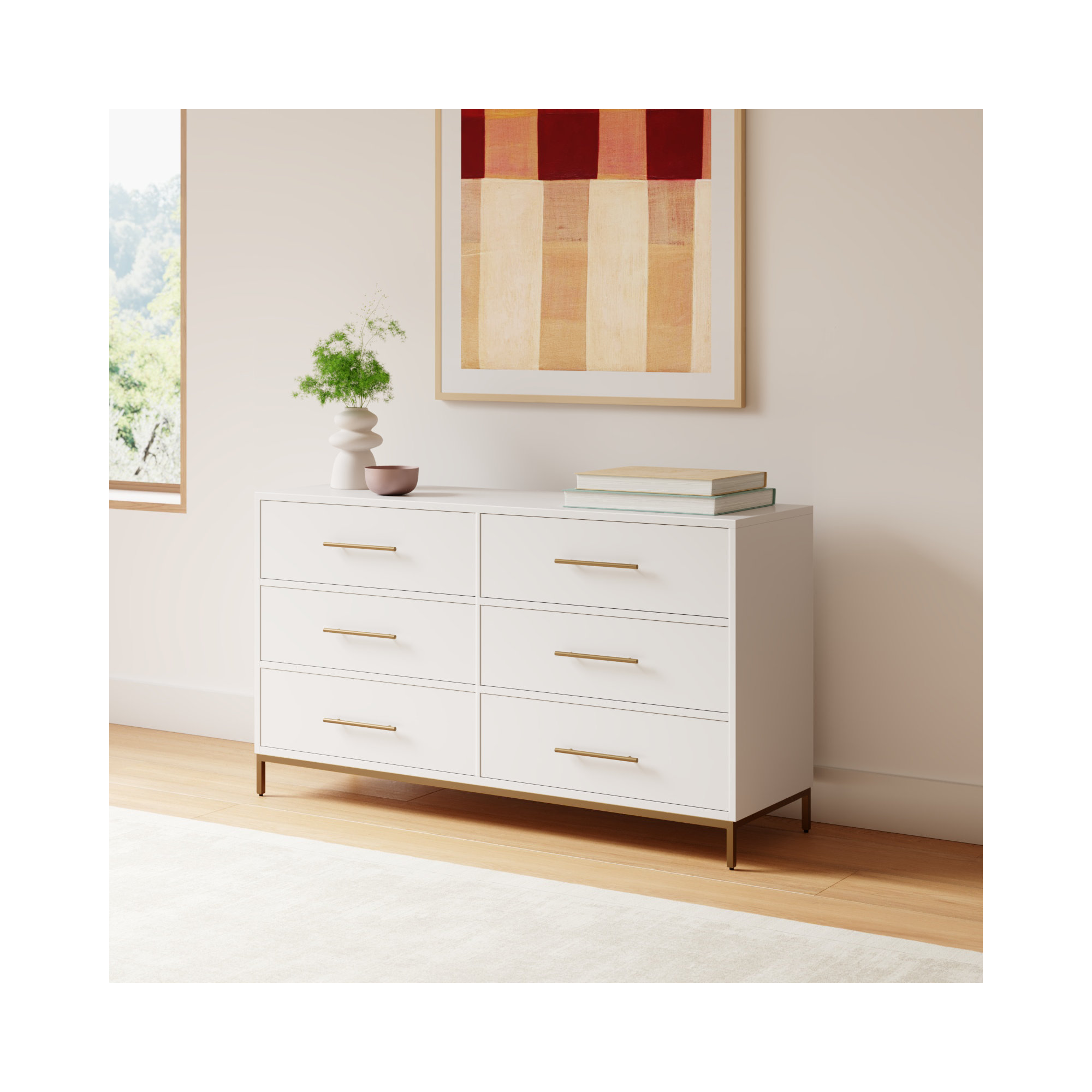 Marino 6 - Drawer Dresser, White