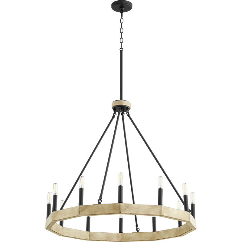 Lustre de roue de wagon à une seule commande 12 lumières Ari