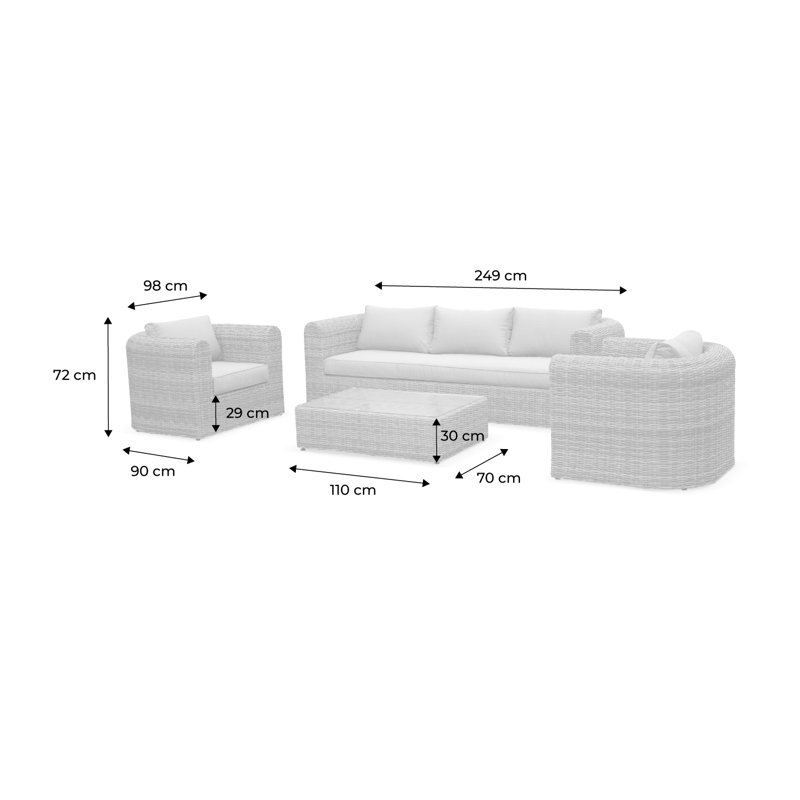 Illyas Rattan 5 - Person Seating Group with Cushions, Beige