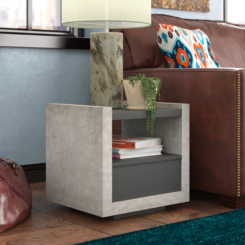 Phebe Block End Table, Black