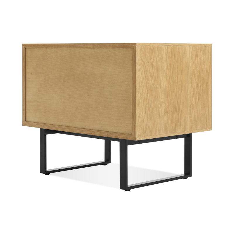 Series 11 2 - Drawer Nightstand, Black/White Oak