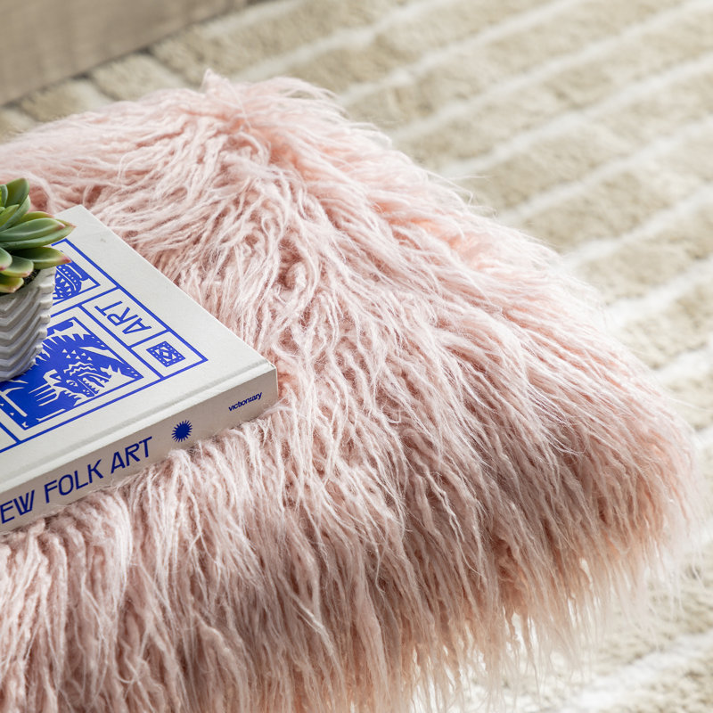 Bryanna Polyester Upholstered Bench, Pink