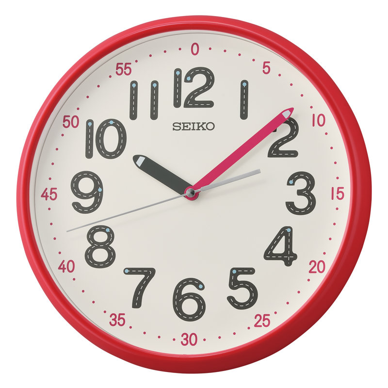 QXA793RLH Time Tutor Clock, Red, Red